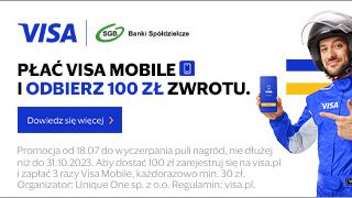 Visa Mobile Cashback Toolkit SGB banner 330x180 320x180 - Płać Visa Mobile i odbierz 100 zł zwrotu na kartę