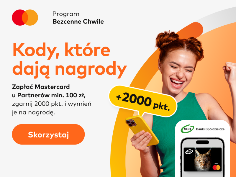 Wymień kody na nagrody – nowa promocja Mastercard Bezcenne Chwile grafika reklamowa
